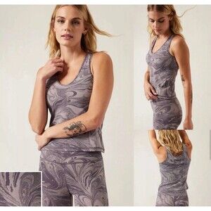 Athleta Transcend Tank Top Sumi Marble Violet Women’s UPF 50 Plus 2X Sleeveless